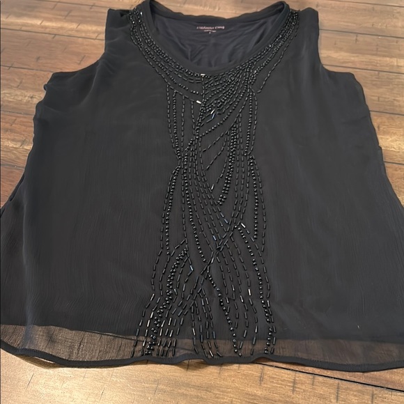 Coldwater Creek Black beaded Tank Top size small GUC - Picture 4 of 6